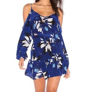 YUMI KIM cold shoulder sienna fiesta dress in navy